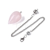 Natural Rose Quartz Dowsing Pendulum Pendants AJEW-N005-02C-2