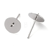 Rhodium Plated 925 Sterling Silver Stud Earring Findings STER-E068-01D-P-2