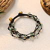 Natural Green Aventurine Chip & Alloy Beaded Multi-strand Bracelets WGA084D-03-1