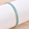 Synthetic Turquoise Tennis Bracelets KK-CBA964F-01G-05-1