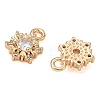 Brass Micro Pave Clear Cubic Zirconia Charms CU-CBAB0CF-23G-2