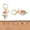 Handmade Porcelain Nuggets & Flower Pendants Dangle Earrings EJEW-JE07319-5