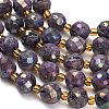 Electroplated Natural Druzy Geode Crystal Beads Strands G-F833-P01-10mm-02-4