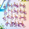 Alloy Resin Heart Keychains KEYC-TADJ0002-01G-P-6