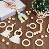 Round/Ring Unfinished Wood Beads PH-WOOD-G003-02-4