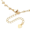 White Round Shell Pearl Pendant Brass Oval Link Chain Necklaces for Women NJEW-JN05695-5