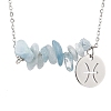 Natural Aquamarine Chip & Constellation Pendant Necklaces NJEW-JN05084-12-1