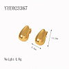 French Vintage Stainless Steel Teardrop Stud Earrings LS-YQ8592-1-1