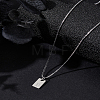 1Pc Stainless Steel Letter Rectangle Pendant Necklaces NJEW-LP0001-34P-P-3
