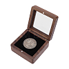 Wood Badge Packing Magnetic Boxes with Acrylic Visible Window Lid CON-WH0095-239A-01-1
