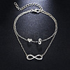 Alloy Infinity Heart Initial Charm Double Layer Anklets for Women FS-WG74AE6-19-1