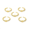 Clear Cubic Zirconia Initial Letter Open Cuff Ring RJEW-H120-09G-A-4