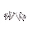 Gunmetal Plated Alloy Letter Pendants PALLOY-J718-01B-W-1