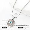304 Stainless Steel Enamel Evil Eye Square Pendant Necklaces for Men Women JB2670-1-1