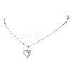 316 Stainless Steel Heart Locket Pendant 304 Stainless Steel Satellite Chain Necklaces for Women NJEW-JN05821-2