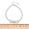 Brass Micro Pave Clear Cubic Zirconia Round Beaded Bracelets BJEW-F528-05P-5