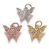 Brass Micro Pave Clear Cubic Zirconia Charms ZIRC-G153-24-1
