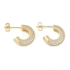 Brass Pave Clear Cubic Zirconia Stud Earrings for Women LS-EJEW-S225-11G-01-1