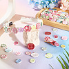 100Pcs 3 Styles 4-Hole Apple Plastic Buttons BUTT-TA0001-54-7