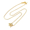 Brass Pave Colorful Cubic Zirconia Pendant Box Chain Adjustable Slider Necklaces NJEW-D348-03A-G-4