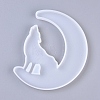 Moon with Wolf Shape DIY Silicone Molds DIY-WH0161-89-1