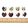 10 Bags Spray Painted Alloy Red and Black Enamel Split Pendants FIND-FS0004-21-5