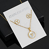 304 Stainless Steel with Natural Shell Pendant Necklaces & Stud Earrings Sets FS-WG5FD70-25-1