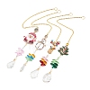 4Pcs Christmas Rhinestones with Crystals Pendant Decoration HJEW-Z008-01G-1