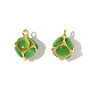 304 Stainless Steel Cat Eye Cube Charms STAS-OY008-93G-1
