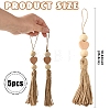 5Pcs Wood Hanging Ornaments HJEW-YW00495-3