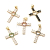 Rack Plating Brass Micro Pave Cubic Zirconia Pendants KK-K165-06G-1