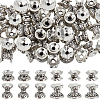 64Pcs 4 Styles Tibetan Style Alloy Bead Caps FIND-SC0009-51-1