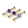 Natural Amethyst with Brass Fold Over Clasps G-G141-02G-04-1