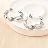 304 Stainless Steel Twist C-Shaped Stud Earrings EJEW-A139-01P-2