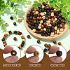 500Pcs 5 Colors Natural Wood Beads WOOD-YW0001-97-2