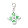Clover Plastic with ABS Plastic Imitation Pearl Pendant Decorations HJEW-JM04655-2