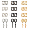 24Pcs 12 Style 204 Stainless Steel Clip-on Earrings EJEW-AN0003-44-1