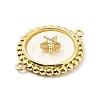 Rack Plating Brass Micro Pave Clear Cubic Zirconia Connector Charms KK-B054-25G-4