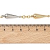 Two Tone 304 Stainless Steel Long Teardrop Link Chain Necklaces for Women NJEW-A074-08GP-5