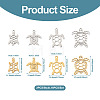 16Pcs 8 Style 201 Stainless Steel Filigree Joiners Links & Pendants STAS-PJ0001-37-3
