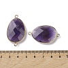 Natural Amethyst Connector Charms G-C110-02C-KCG-3