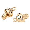 Brass Micro Pave Colorful Cubic Zirconia Charms CU-CBAB0CF-19G-2