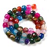 Natural Agate Dyed Beads Strands G-H028-A08-04-3