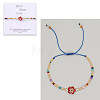Flower Glass Seed Bead & Glass Beads Braided Bead Bracelets NS0067-4-1
