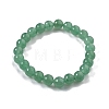 Natural Green Aventurine Round Bead Stretch Bracelets BJEW-L593-A07-5