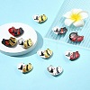 10 Bags Spray Painted Alloy Red and Black Enamel Split Pendants FIND-FS0004-21-10