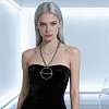 Minimalist Alloy Circle Bar Pendant Double Layer Necklaces for Casual IF7222-1-1
