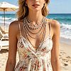 Boho Alloy Crystal Rhinestone Multi Layered Necklaces with Teardrop Tassel WG7D1FE-01-5
