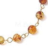 Natural Amber Beads Link Bracelets BJEW-JB13484-01-3