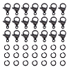 60Pcs 2 Style 304 Stainless Steel Lobster Claw Clasps STAS-DC0002-26-1